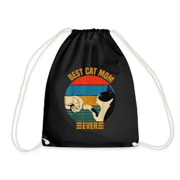 Katzen Mutter Cat Mom Mama - Turnbeutel - Schwarz - Vorne