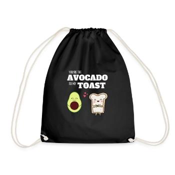 Avocado Toast Love Vegan Gift - Drawstring Bag - black - Front