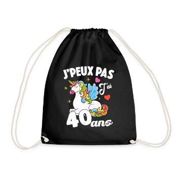 Je Peux Pas J'ai 40 Ans Anniversaire Cadeau - Sac de sport léger - noir - Devant