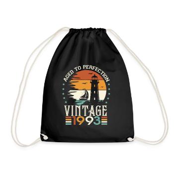 1993 Birthday 30 Years 1993 Shirt - Drawstring Bag - black - Front