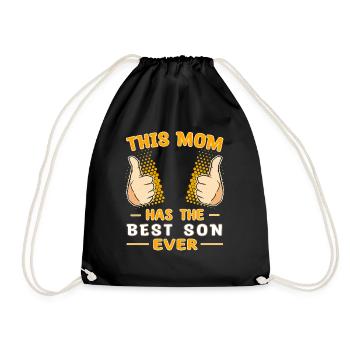 This mom has the best son ever - Sohn Muttertag - Turnbeutel - Schwarz - Vorne