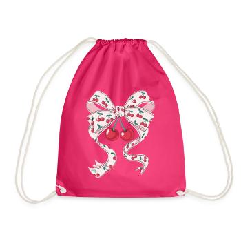 Cherries Pretty Woman Coquette - Drawstring Bag - fuchsia - Front