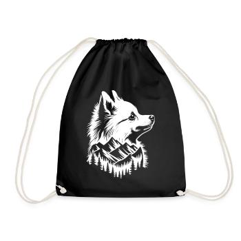 Chien Loulou De Poméranie Montagne - Sac de sport léger - noir - Devant