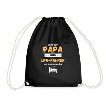 I'm a dad and a truck driver, I'm always tired - Drawstring Bag - black - Front