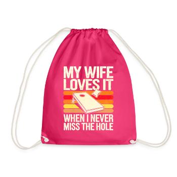 Humour Homme Joueur De Cornhole - Sac de sport léger - fuchsia - Devant