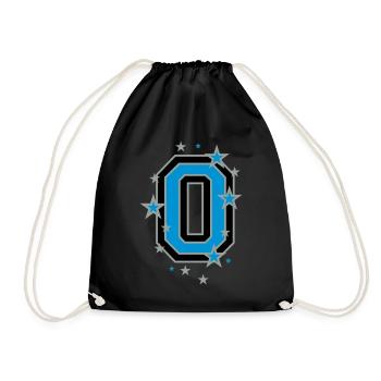The number zero and the stars - Drawstring Bag - black - Front
