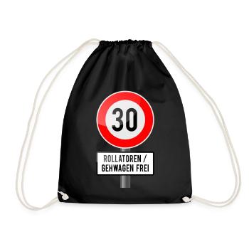 30 gehwagen - Turnbeutel - Schwarz - Vorne