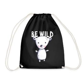 Be Wild Polar Bear - Bear - Bear - Teddy - Baby - Drawstring Bag - black - Front