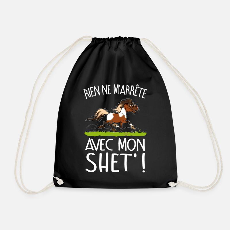 Poney shet pie (texte blanc) - Sac de sport léger - noir