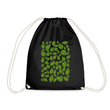 Leaves tree forest nature - Drawstring Bag - black - Front