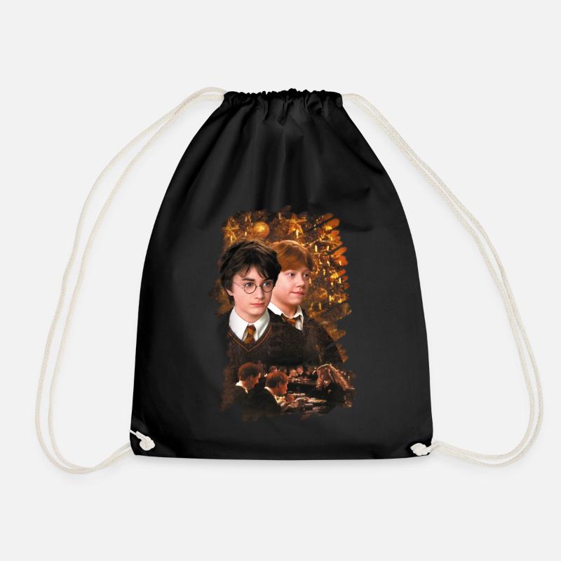 Harry Potter Ugly Christmas Harry & Ron - Drawstring Bag - black