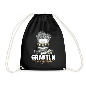 Grantln is a Lifestyle Grantler Bayern Totenkopf - Turnbeutel - Schwarz - Vorne