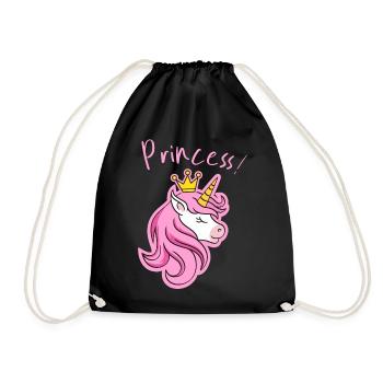 Majestueuse couronne de licorne imprimée - Sac de sport léger - noir - Devant