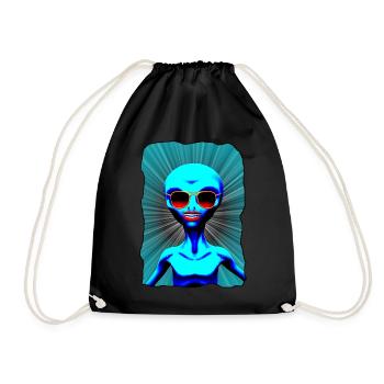 alien girl - Drawstring Bag - black - Front