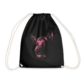 Chien de berger aux yeux bleus - Sac de sport léger - noir - Devant