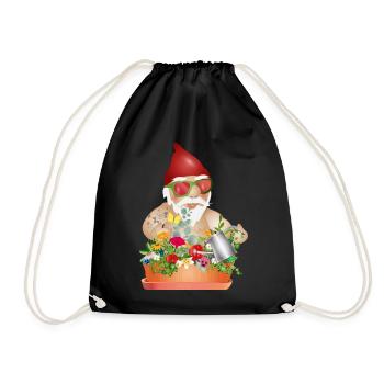Cool nain de jardin en vacances sur les balcons - Sac de sport léger - noir - Devant
