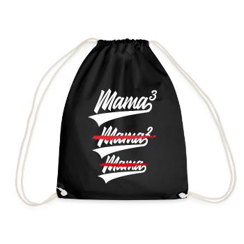 MAMA HIGH 3 KIDS TRIPLETS - Drawstring Bag - black - Front