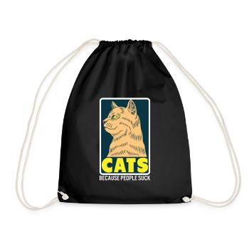 Cats Because People Suck - Katzenliebhaber Humor - Turnbeutel - Schwarz - Vorne