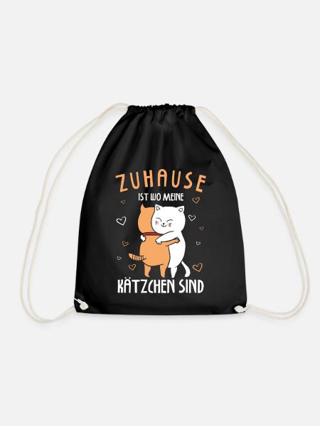 Zuhause Ist Wo Meine Kätzchen Sind Katze - Turnbeutel - Schwarz