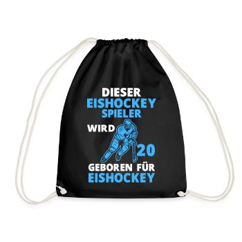 Eishockeyspieler 20 Jahre Eishockey 20 Geburtstag - Turnbeutel - Schwarz - Vorne