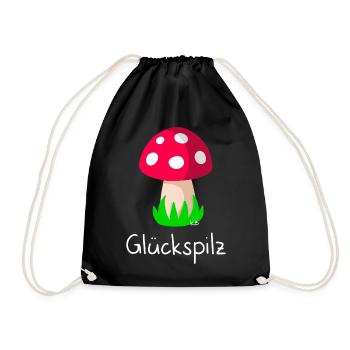 Glückspilz - Turnbeutel - Schwarz - Vorne