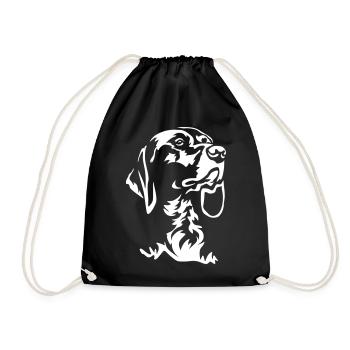 German Shorthair Head "Black Edition" - Drawstring Bag - black - Front