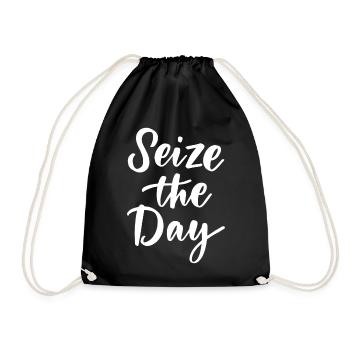 Seize The Day - Drawstring Bag - black - Front
