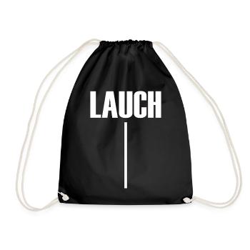 Lauch - minimalistisches Design T-Shirt - Turnbeutel - Schwarz - Vorne
