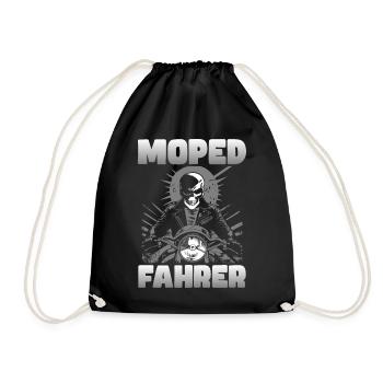 Moped Fahrer - Turnbeutel - Schwarz - Vorne