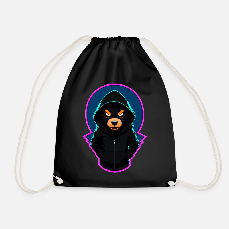 Böser Teddybär Mit Hoodie - Turnbeutel - Schwarz
