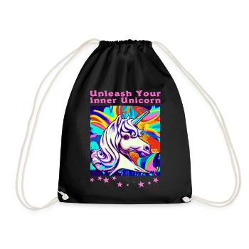 Magical horsepower shirt for dreamers - Drawstring Bag - black - Front