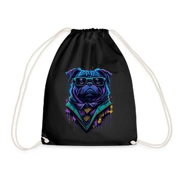 Graffiti Cyberpug - Turnbeutel - Schwarz - Vorne