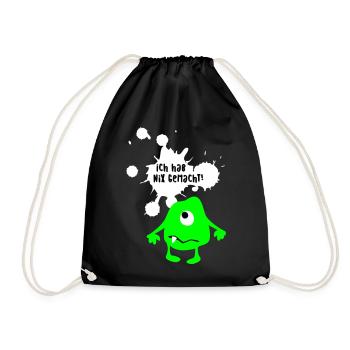 Monsterunschuldig lustige coole Bilder Quotes Fun - Turnbeutel - Schwarz - Vorne
