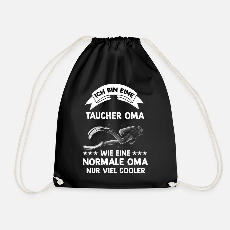 Taucher Oma - Turnbeutel - Schwarz