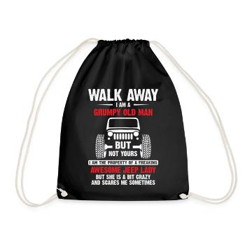 Génial à pied Je suis un vieil homme grincheux Jeeps - Sac de sport léger - noir - Devant