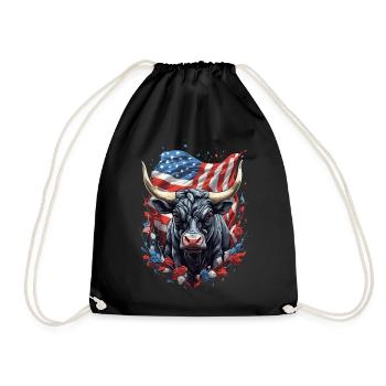 Wall Street Bull: American Stock Market Power - Drawstring Bag - black - Front
