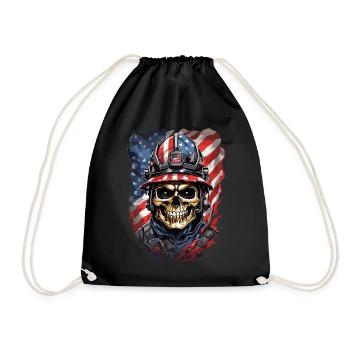 U.S. Fire Brigade Skulls - Drawstring Bag - black - Front