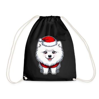 Hund Weihnachten - Turnbeutel - Schwarz - Vorne
