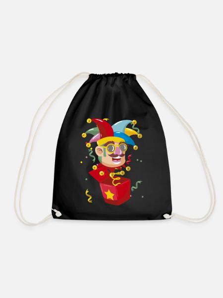 Clown, Carnival, Carnival, Carnival Costume, Parade, Celebration, Jester, - Drawstring Bag - black