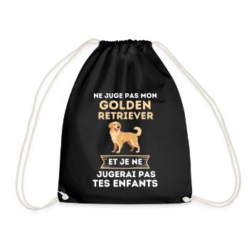 ne juge pas golden retriever 1 - Sac de sport léger - noir - Devant