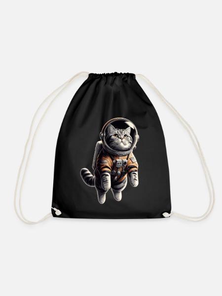 Astronaut BKH getigert Geschenk - Turnbeutel - Schwarz