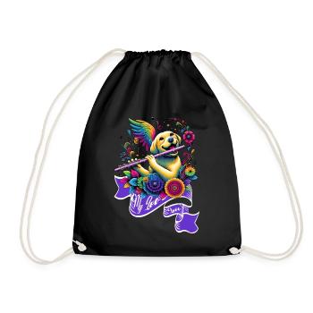 Melodic Love: Flute Sounds - Drawstring Bag - black - Front