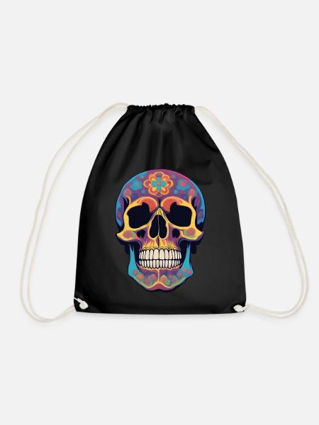 Crâne psychédélique - Sac de sport léger - noir