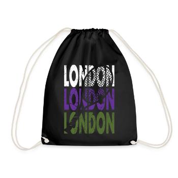 Tennis Shirt London Grand Slam Turnier Design - Turnbeutel - Schwarz - Vorne