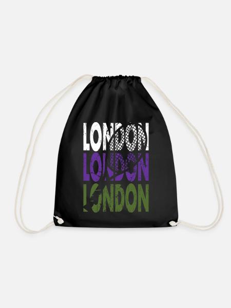 Tennis Shirt London Grand Slam Turnier Design - Turnbeutel - Schwarz