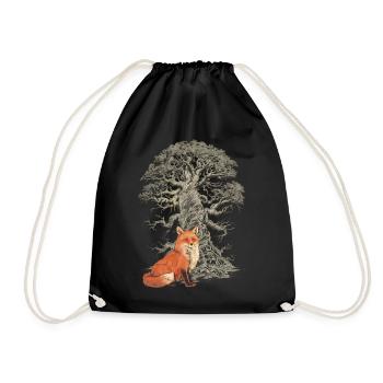 Forêt Arbre Renard Renards Conte de fées Conte de fées Personnage Enfant - Sac de sport léger - noir - Devant