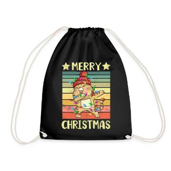 Frohe Weihnachten Katze - Turnbeutel - Schwarz - Vorne