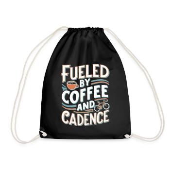Fueled by Coffee and Cycling Design - Drawstring Bag - black - Front