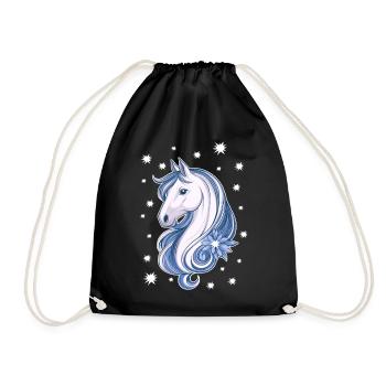 Horse with stars - Drawstring Bag - black - Front