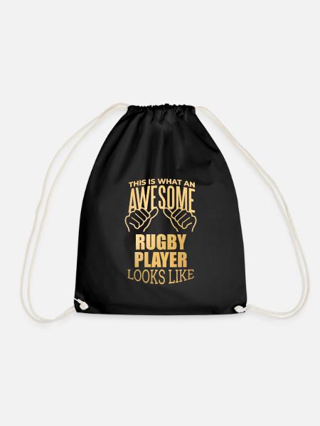 Rugby Rugby Rugby - Drawstring Bag - black